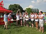 Members of the Feelgood Fitness team celebrate after collecting their winners' medals at Dragon Boat Day 2008