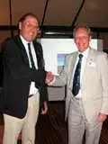 District Governor Elect Niall Blair congratulates Andrew Bartholomew on receiving his Paul Harris Sapphire