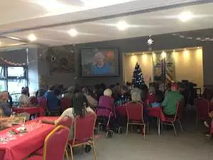 Guests watching the Queen's speech